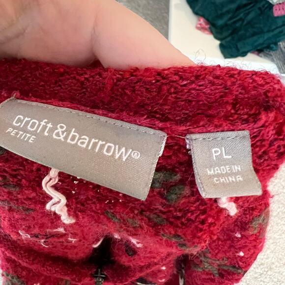 Vintage Y2K Silk & Wool Blend Zip Up Christmas Sweater Snowmen Red size PL - Picture 6 of 11